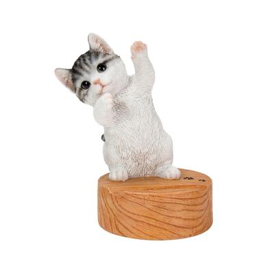 Ubia Dancing Tabby and White Cat Smartphone X X 16 Tabby and White Cat Music Stand, 12.8 9.7 Cm, Figurine, Ornament, Animal, Cat, Music, Dancing,