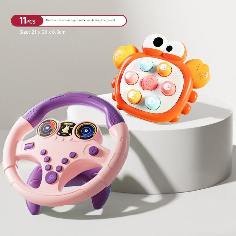 

Kids Co-Pilot Steering Wheel Toy Car Baby Artificial Simulated Driving Car Educational Stroller Early Education