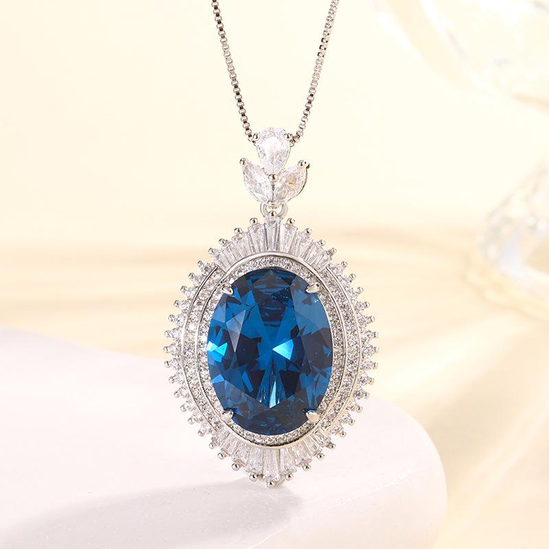 Jewelry Simulation Color Treasure Corundum High-End Jewelry Set Main Stone 15 * 20-13 * 18