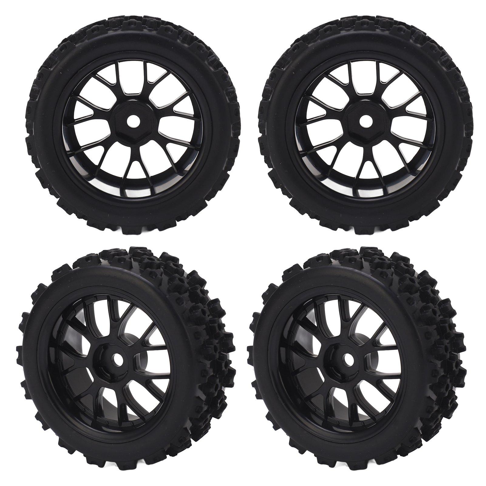 

4pcs RC Truck Tires Star Pattern 14 Hole Black Hub 110 RC Off Road Wheels and Tires for Axial