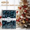 42Pcs 3/4/5cm Christmas Balls Set Glitter Surface Various Pattern Christmas Balls Shatterproof Home Reusable Ornaments