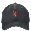 Watercolor Red Lobster Washed Baseball Cap Fish Streetwear Trucker Dad Hat Summer Unisex Teens Hunting Camping Baseball Caps