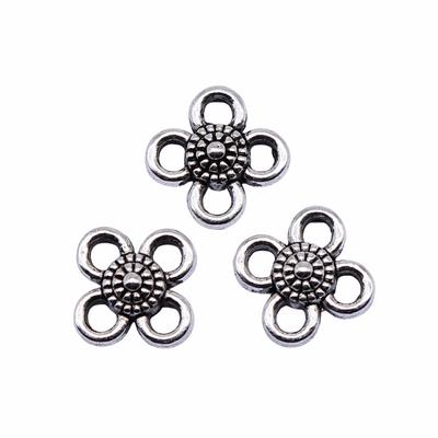 20vnt Gėlių jungtis Charms Papuošalai Komponentai Priedai Antikvariniai Sidabro Spalva Cinko Lydinys 8X8mm