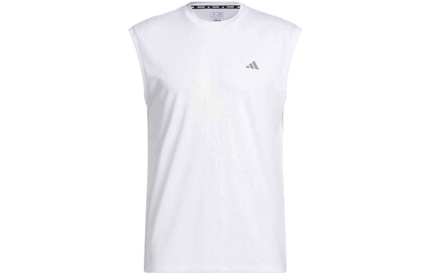 Adidas HIIT Tank Tops Men s White Crew Neck Moderate Straight Fit HS7450 M