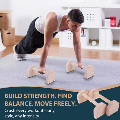 1 Paar Hölzerne Liegestützständer - 25cm Rutschfeste Basis für Heim- & Fitnessstudio Brust-Workout-Training