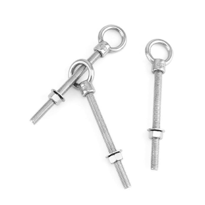 QWORK Machinery Eye Bolt with Shoulder, 5 Pack 1/2"x6" Long 316 Stainless Steel Marine Grade Thread Machinery Shoulder Lifting Ring Eye Bolts