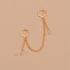 Personalized exaggerated rhinestone chain fringed alloy women's double earrings