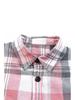 2024 Women's Pink Plaid Loose Long Sleeve Shirt Jacket