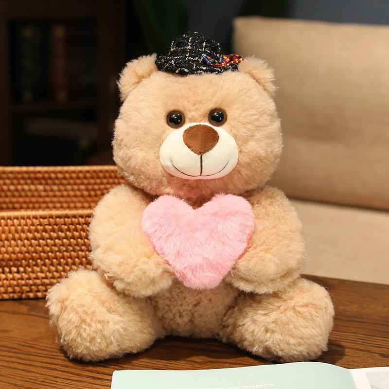Cute Sitting Heart Teddy Bear Doll Plush Toy Love Bear Hug Bear Doll Girl Soothing Rag Doll