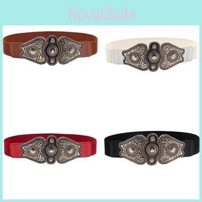 Fashion Pu Leather Wide Waist Belt For Dresses And Coats With Hook Closure For Stylish Outfits