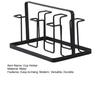 Metal Cup Holder Drying Rack with 6 Glasses Upside-Down Coffee Mug Holder Organizer Space Saving Kitchen Gadget