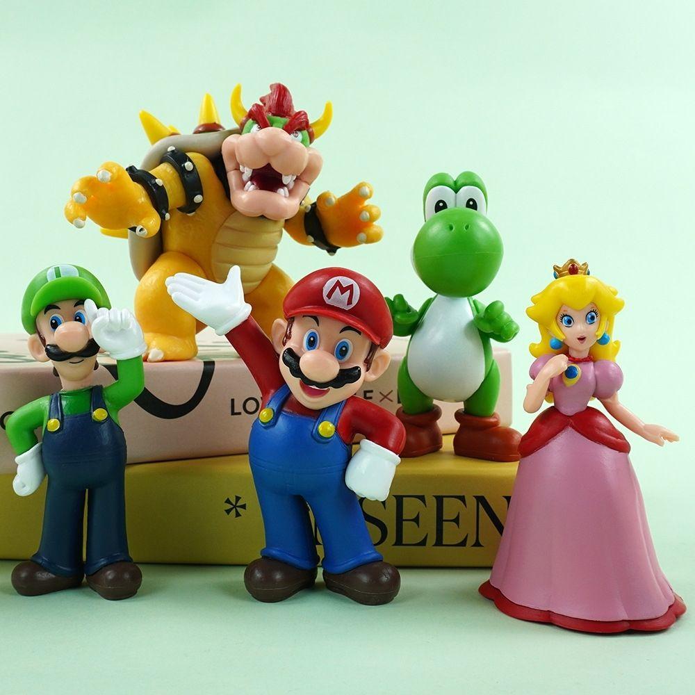 5-18Pcs/Set Super Mario Bros Pvc Action Figure Toys Dolls Model Set Luigi Yoshi Donkey Kong Mushroom  Holiday Gifts
