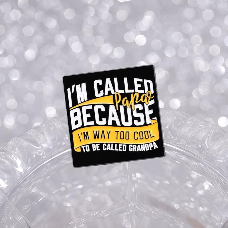 Contemporary Square Geometric Brooch With Letter Design Unique Painted Accent For Fashionable Outfits