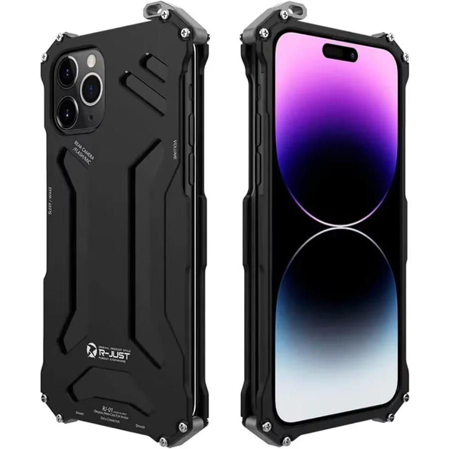 Dual Layers Bumper Metal Phone Case for IPhone 16 15 14 Plus 13 12 16 Pro Max Aluminum Military Shockproof Anti-scratch Cover
