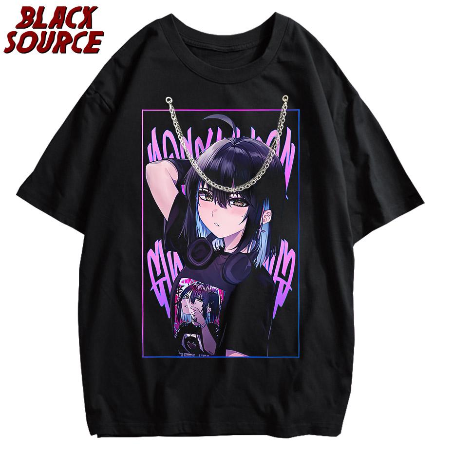 

Japanese Anime Women Tshirt Hip Hop Harajuku Summer Short Sleeved T Shirt Female Fashion Woman Blouses Yk Clothes Tops M
