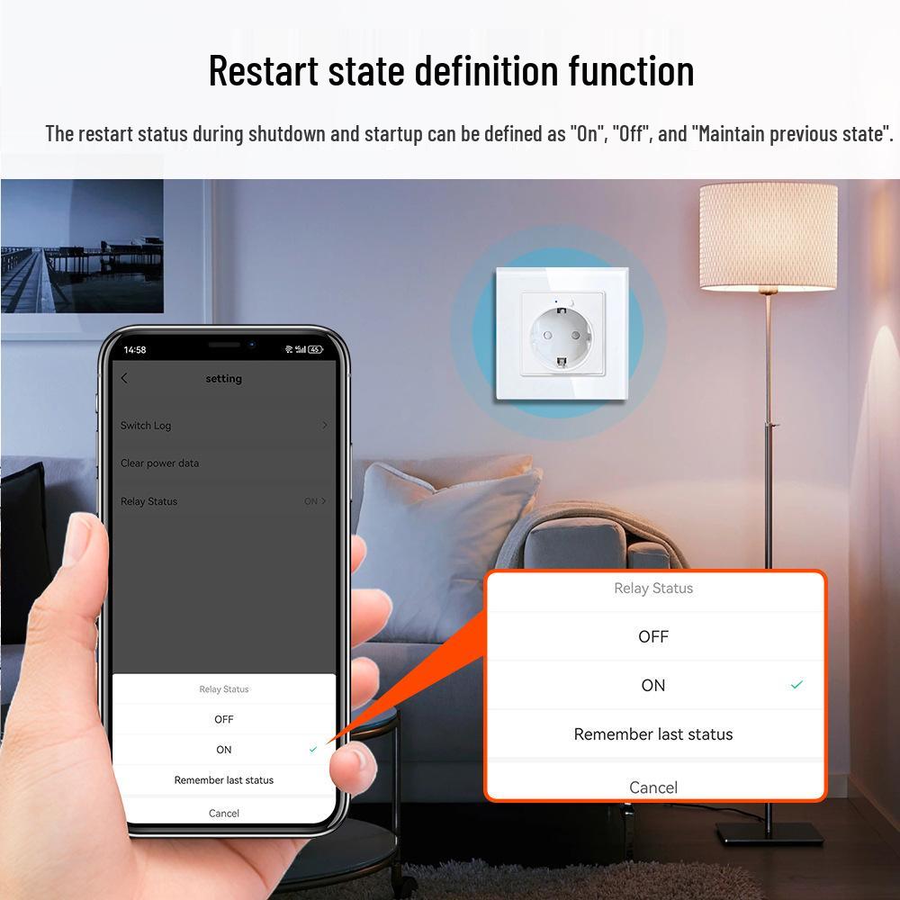 European Smart Double Socket - WiFi Remote Control with Voice and Timer