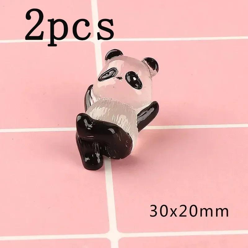 1-10pcs Glowing Panda Mini Figurines Miniature Panda Micro Landscape Ornament Glowing In Dark Miniature Flower Potted Decor