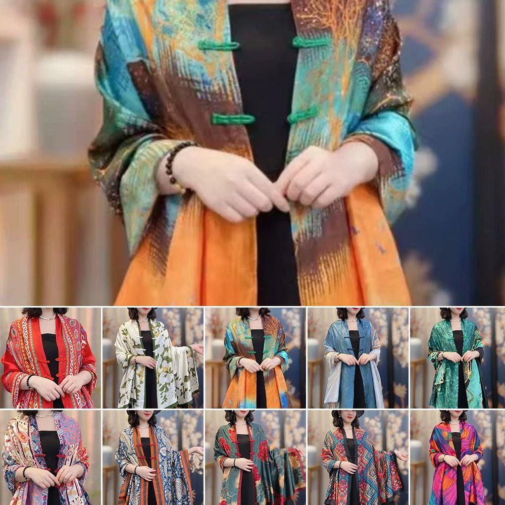 

Thin Silk Scarf Headscarf Ethnic Style Air-conditioned Shirt Spring Summer Tourism Vacation 1