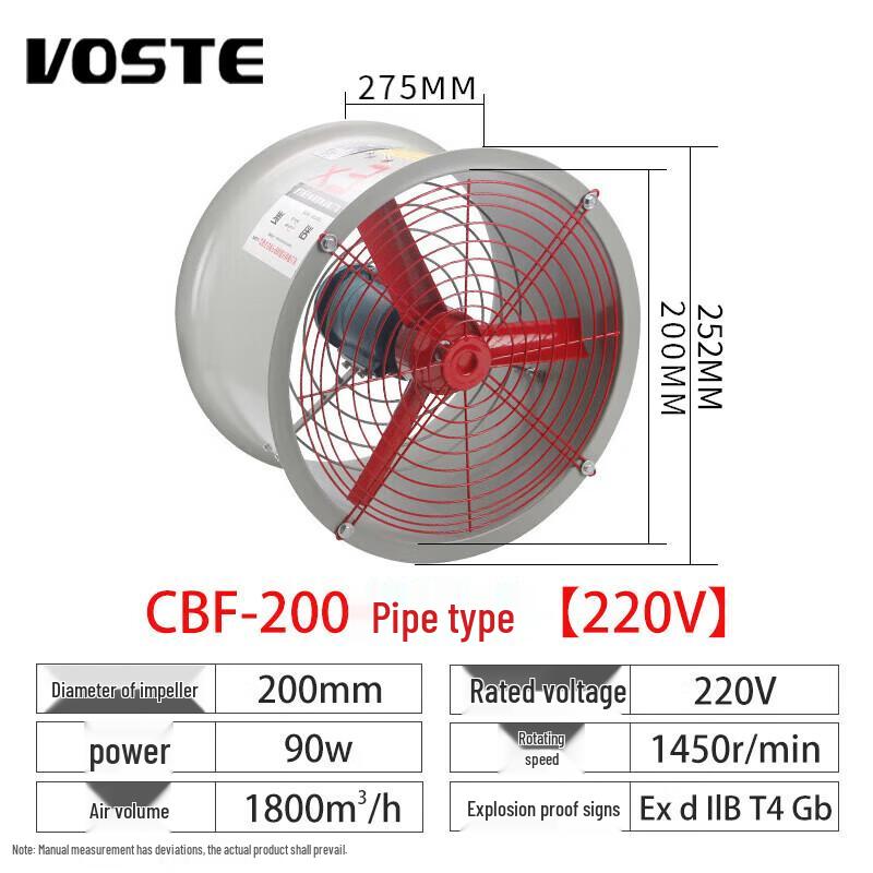 VOSTE Industrial Explosion-Proof Axial Flow Fan 250mm