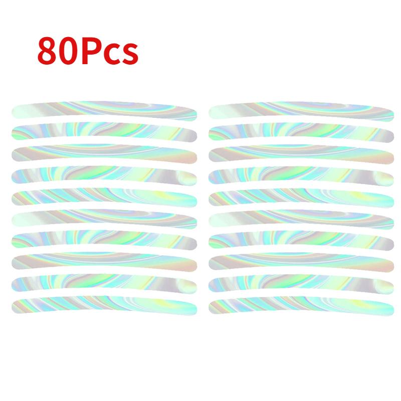 80Pcs Car Wheel Hub Reflective Sticker Night Safe Driving Tire Rim Luminous Decal Stickers Auto Motorcycle Styling Decor Decals
