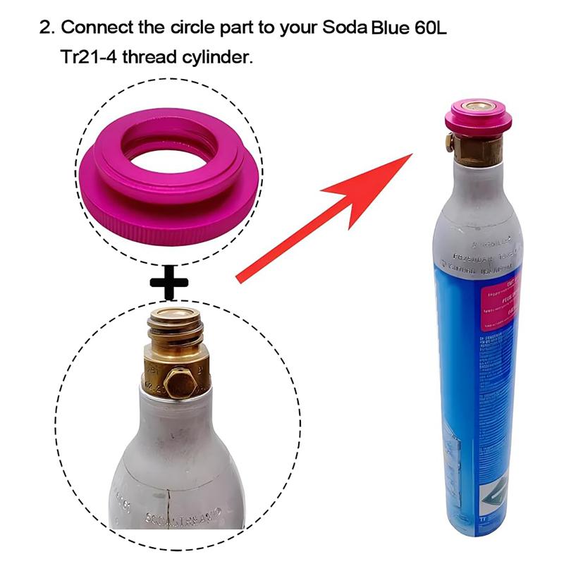 

1Pcs For Blue 60L Tr21-4 Threads Cylinder To Quick Connect Soda Machine Duo/Art/Terra/Crystal 3.0/Gaia Co2 Convertor onesize