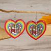 Retro Fun Geometric Elephant Pattern Wooden Earrings