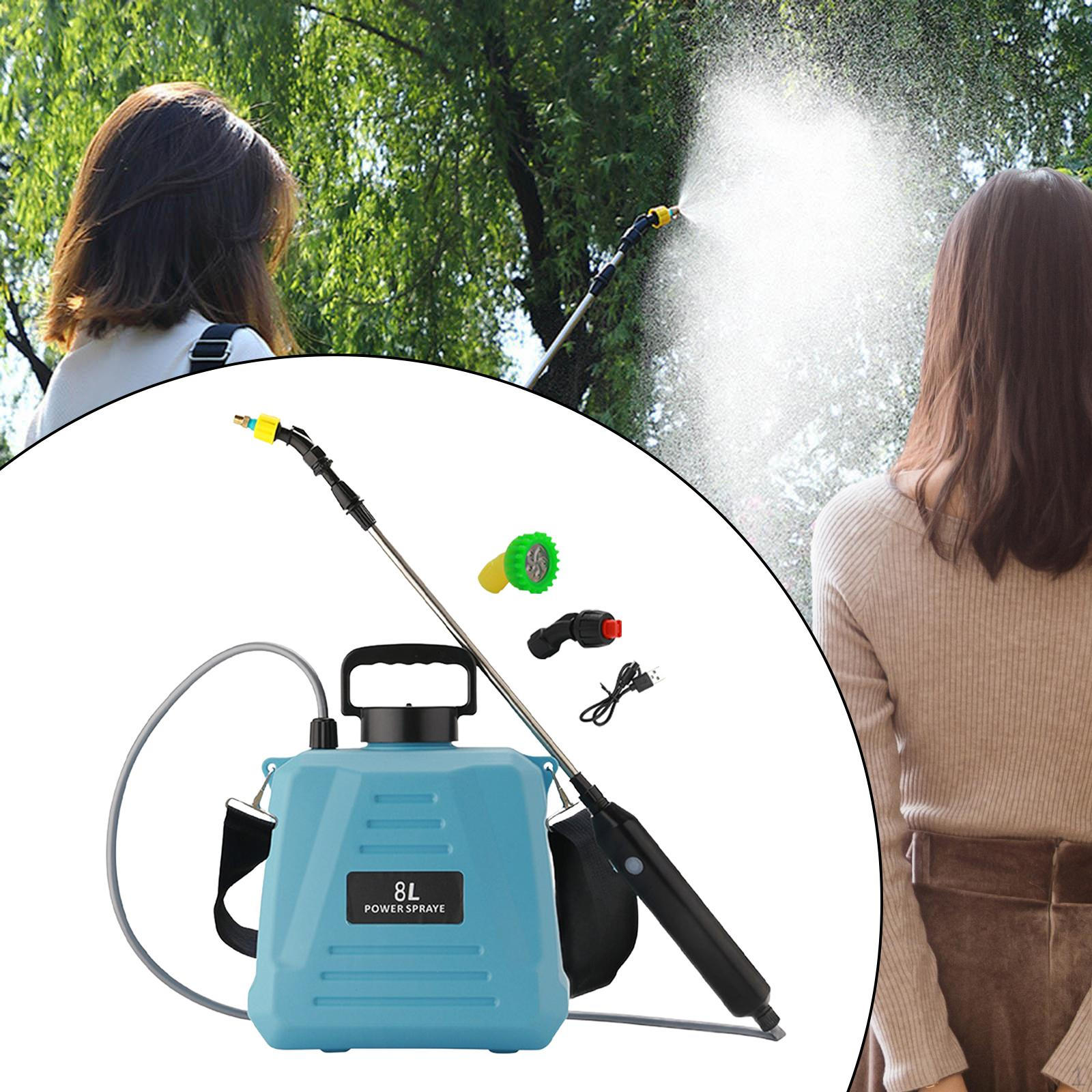 

Опрыскиватели с электрическим насосом, садовый опрыскиватель, распылитель тумана, многоцелевой, портативный, выдвижной для полива 8L Blue