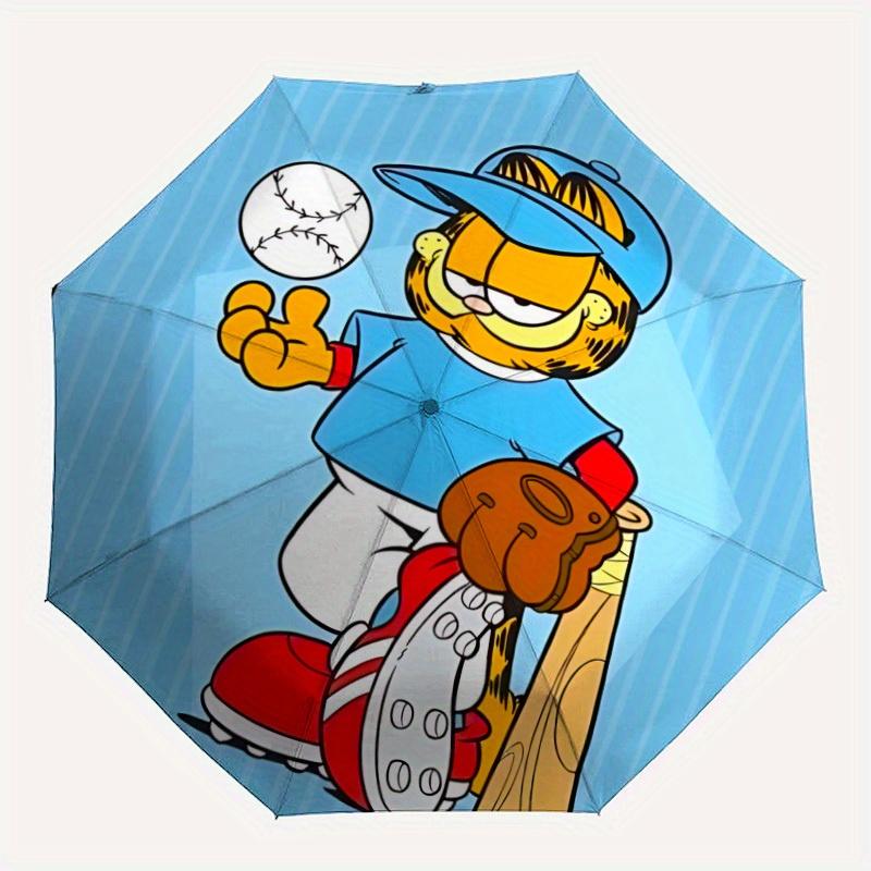 

1pc Garfield Home Essential Cute Cartoon Umbrella, Portable Folding Umbrella with Durable Iron Frame 8 Ribs, 076