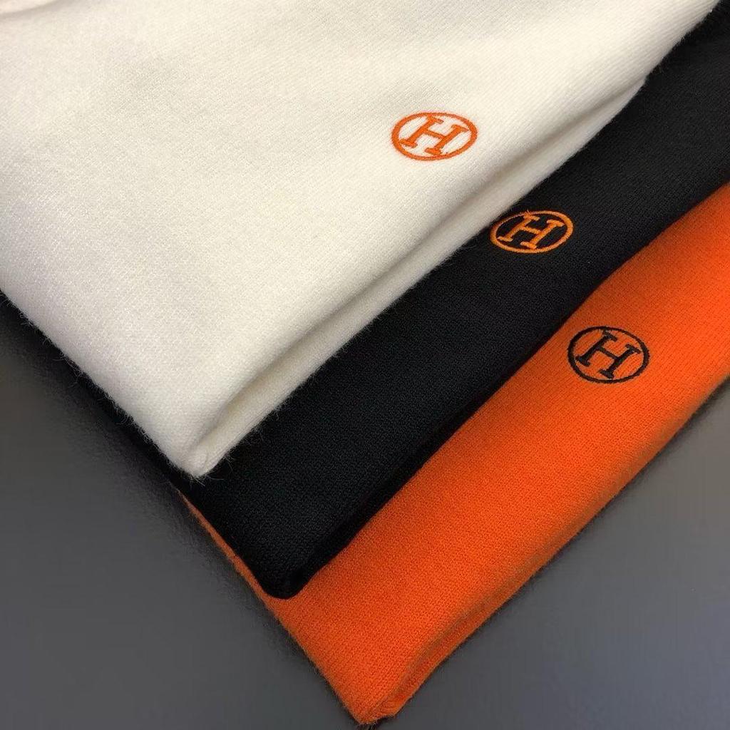 Trendy Embroidered Letter Round Neck Knitted Sweater - Men's Light Luxury Autumn/Winter.