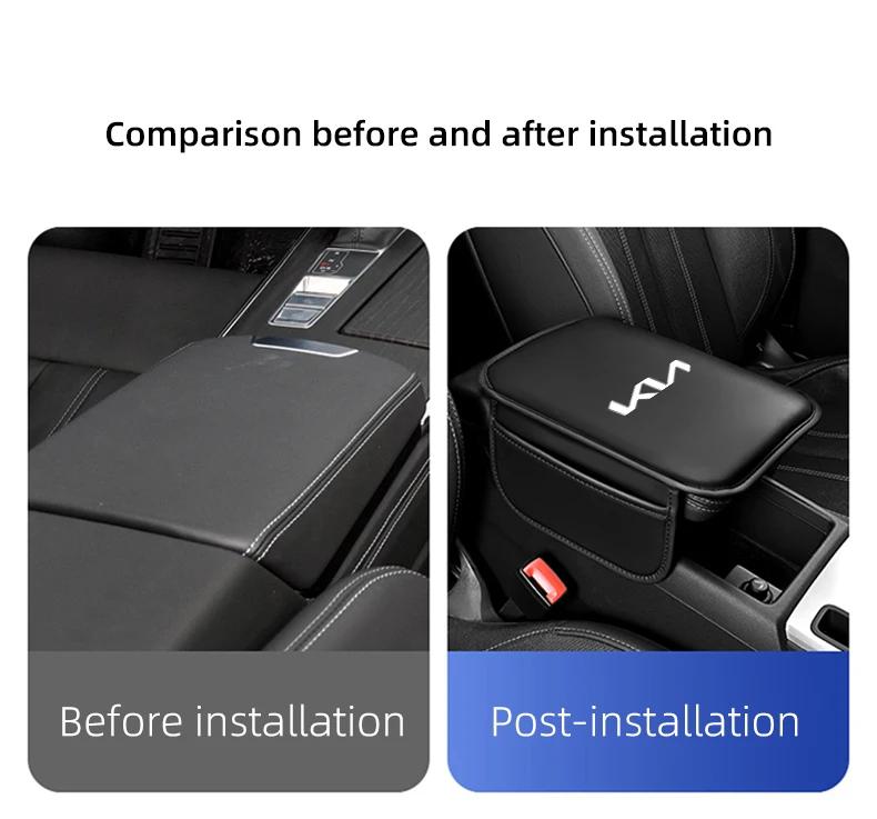 JUNT9 Car Armrest Mats Arm Rest Cushion Interior Accessories For Kia Rio Soul Cerato Soent Sportage Picanto K5 Forte Niro Morning Ceed