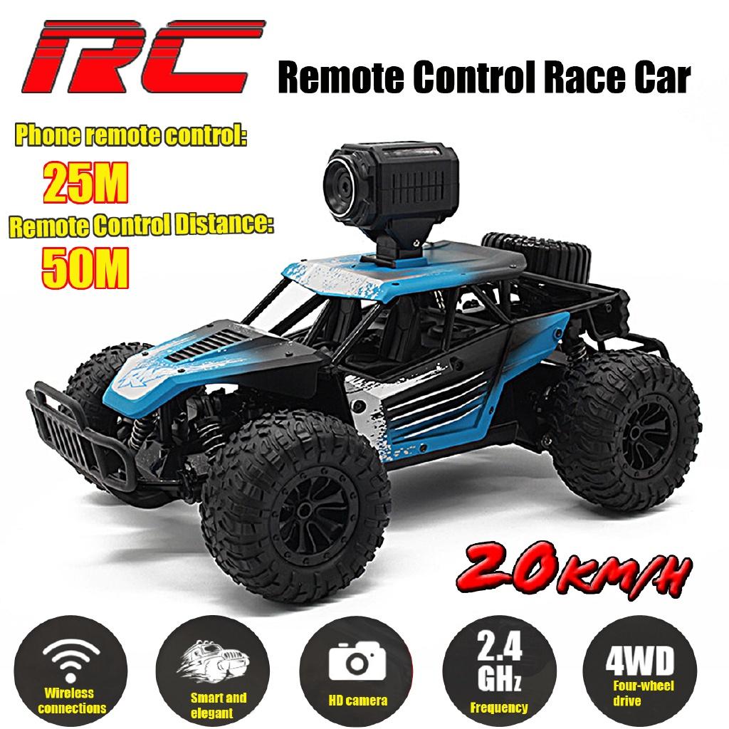 

6V 2.4G 4WD 48км/ч Скорость Телефон Электрическая Радиоуправляемая Машина Игрушки 480P WiFi Камера WIFI FPV Управление Внедорожный Грузовик RTR Игрушка С Пультом Управления синий
