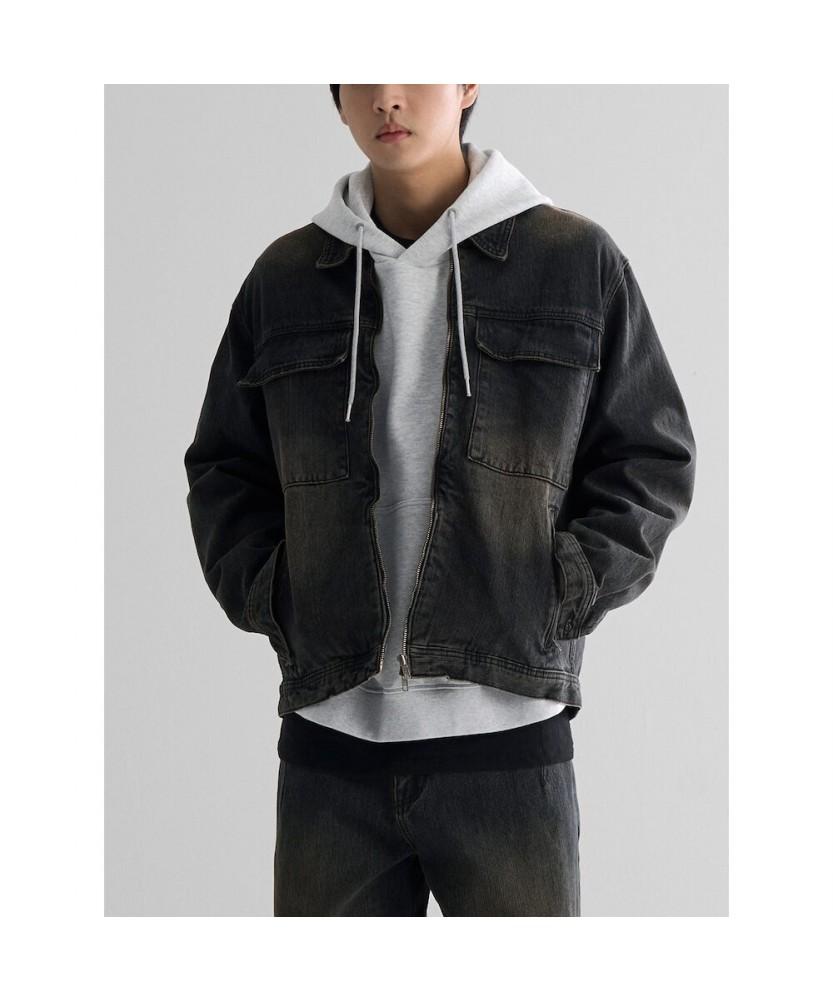 8seconds Collared Zip-Up Denim Outerwear Navy