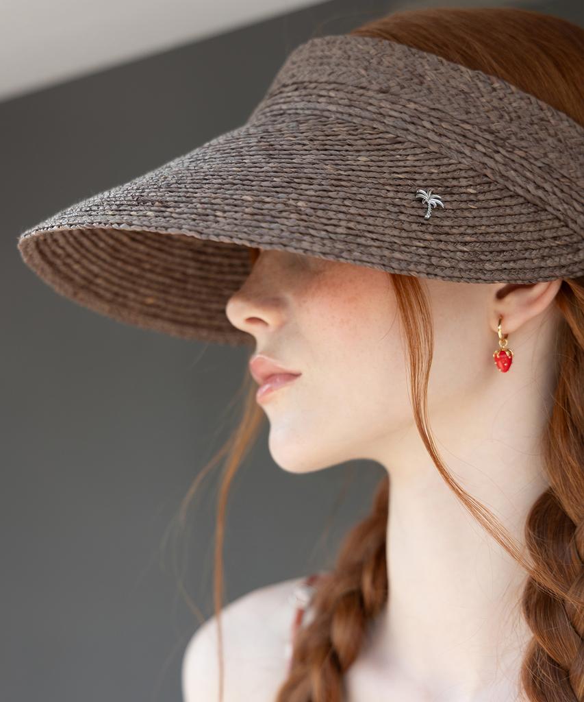 Tatiana Muted Natural Raffia Sun Visor Ht8177 Natural Grey