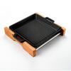 Lava Cast Iron Square Grill Pan. Dual Handle, With Wooden Platter 26X26cm.