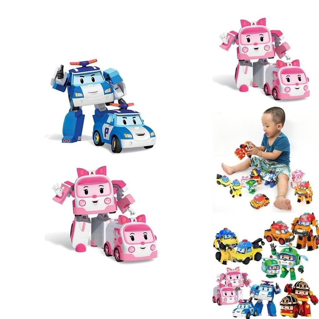 Toy Robocar Poli Car Transformed Pull Back Robot Kids Car Toys Action Figure