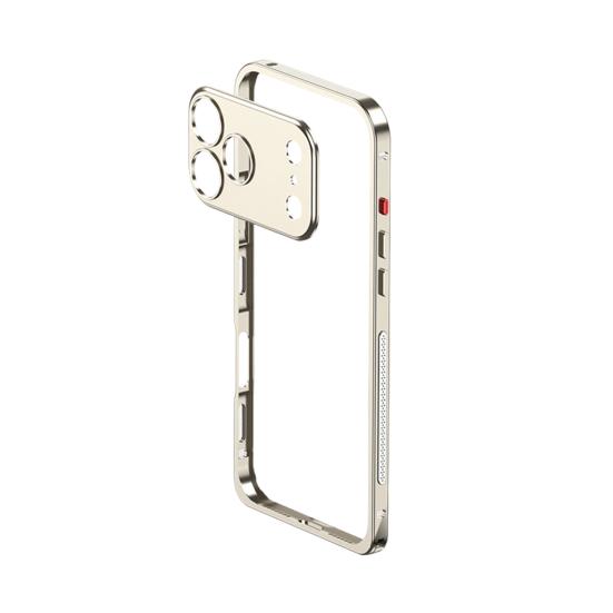 Metal Phone Case for IPhone 17/17 Pro/17 Max/17 Air Detachable Lens Cover & Heat Dissipation Phone Case Ultra-Thin Protective Frame with Hidden Strap