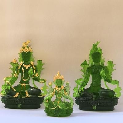 Glazed Green Tara Handmade Ornament for Home or Buddhist Hall Display