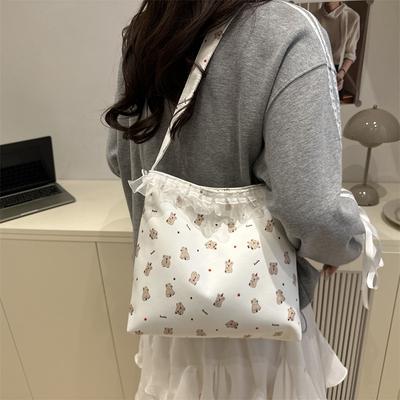 This Summer's Super Popular Cute Bear Bag Ins Wind Multi-color Retro Lightweight Trendy Bag Cloth Bag Shoulder Messenger Bag