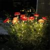Solar Lotus Flower Lawn Lights with Snow Effect, Waterproof Outdoor Garden Stake Lamp for Patio Wedding Mother's Day Decor