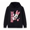 Cute Cartoon Mouse Print Kids Unisex Pullover Hoodie, Soft Casual Long Sleeve Sweatshirt for Boys Girls, Lovely Heart Pattern Cozy Hooded Tops