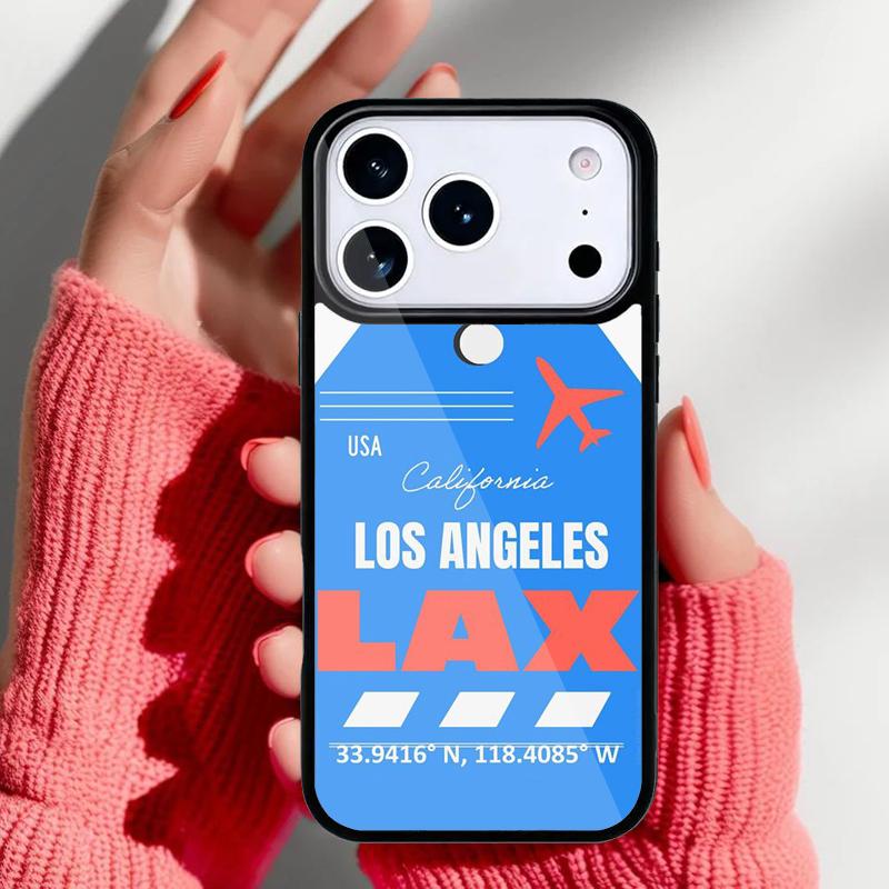Funny Airport Code Phone Case for iPhone 17 16 15 14 13 Pro Max Back Cover for 12 11 Pro Coque