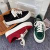 Ladies Footwear High on Platform Lace Up Spring Autumn Red Women's Canvas Shoes Designer Luxury Offer Light Trends 2025 Fashion