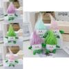 Cute Stuffed Plush Toy Doll Keychain Fluffy Adorable Animal Pendant Light Green Pink