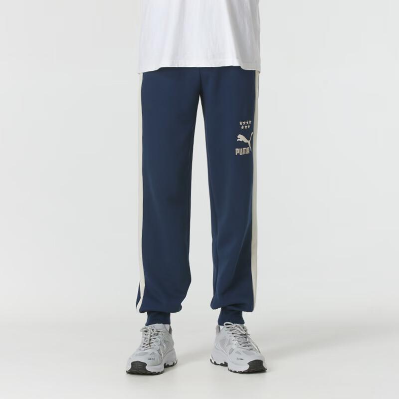 Puma Retro Sport Patchwork Training Running Breathable Knitted Pants Men Pants Blue 628095-14