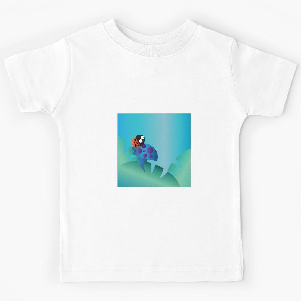 Cute LadyBug And Blue Mushroom Kids T-Shirt 170