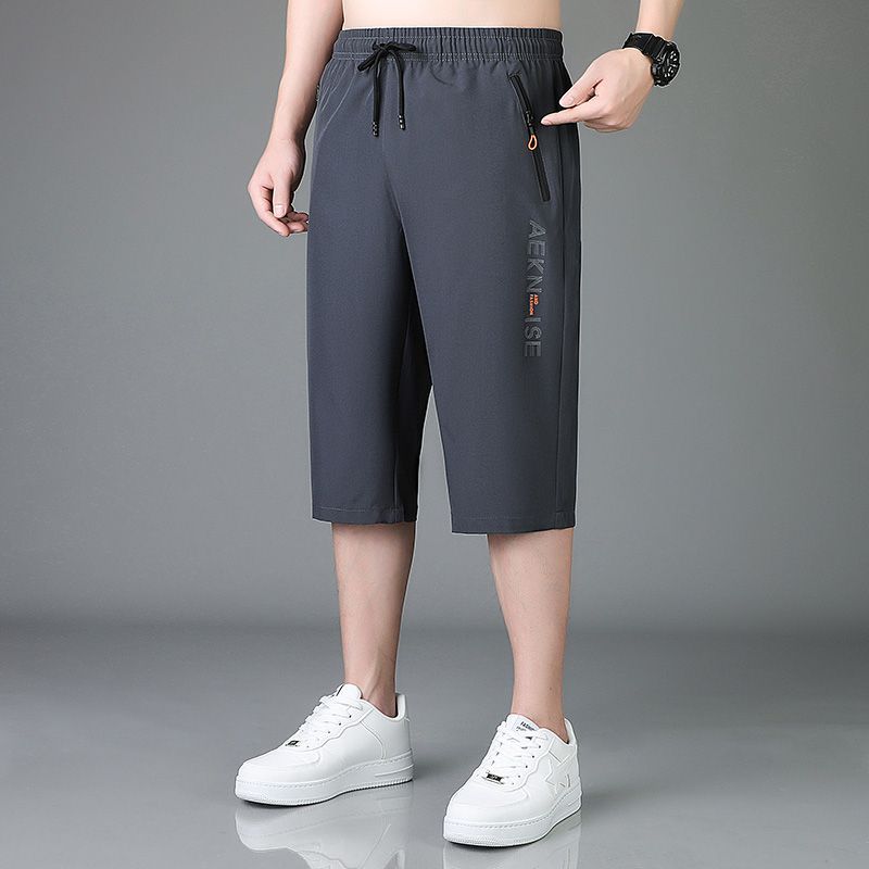 

Мужские шорты Ice Silk Quick Dry Shorts, свободные прямые летние повседневные спортивные брюки 5XL серый