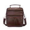 Malunte Men's Genuine Leather Crossbody Shoulder Bag - Business Casual Top Layer Cowhide