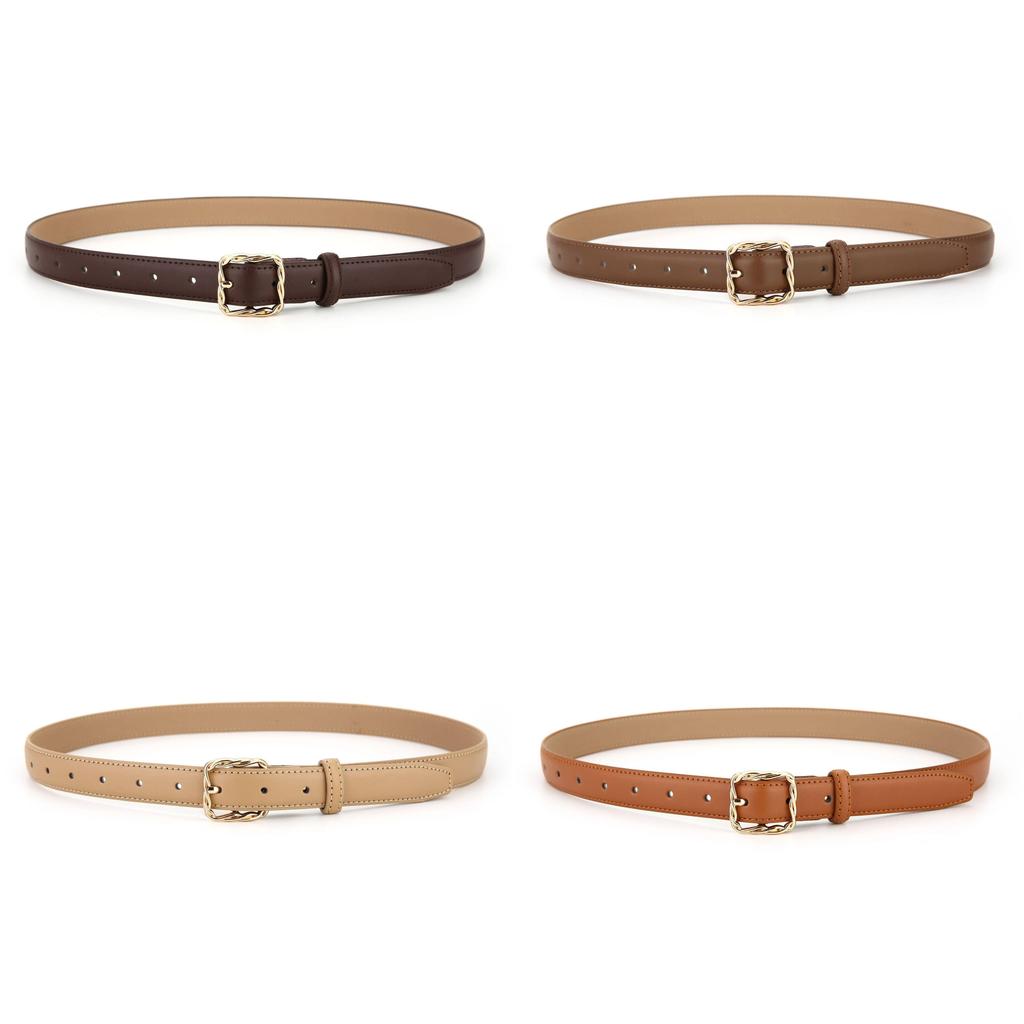 Genuine Leather Womens Summer Belt With Brass Buckle For Casual And Office Wear