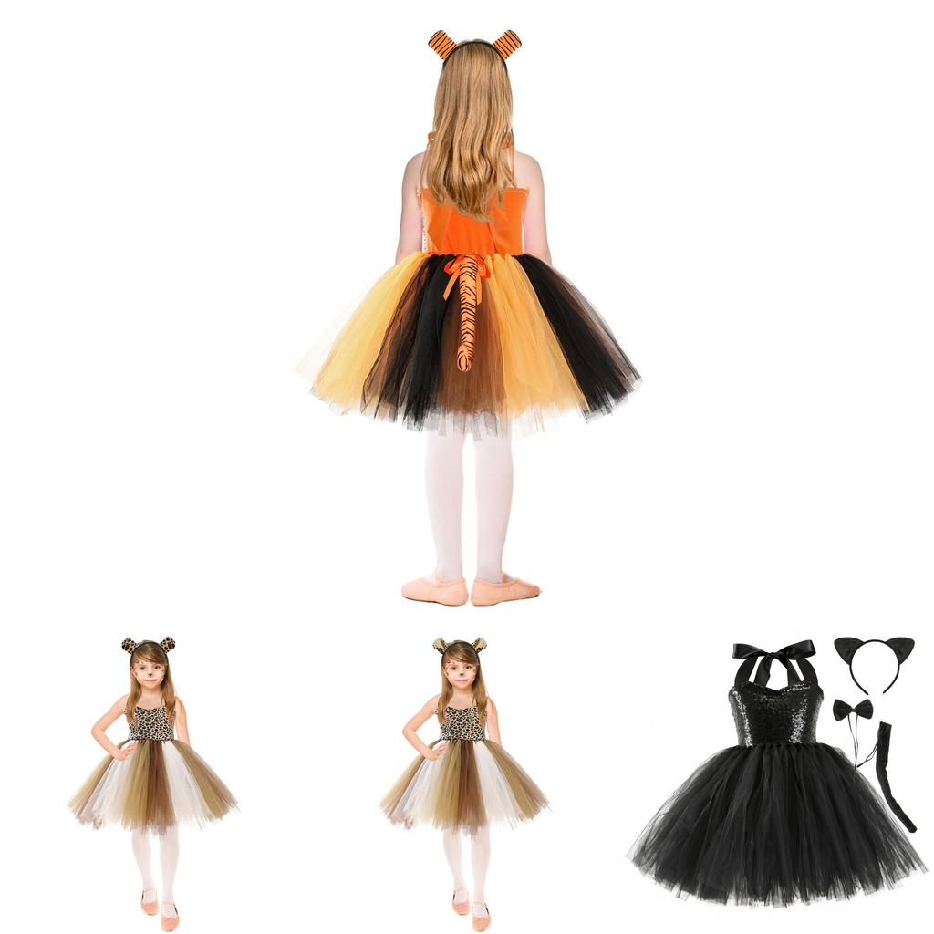 Adorable Leopard Giraffe Tiger Cosplay Costume Set For Girls