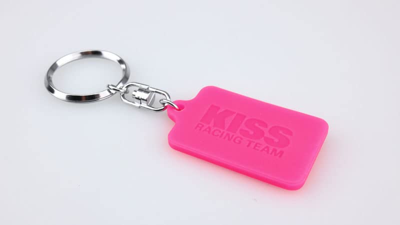 [Kijima] Motorcycle Parts Keychain KISS Silicone 30mm x 45mm Pink
